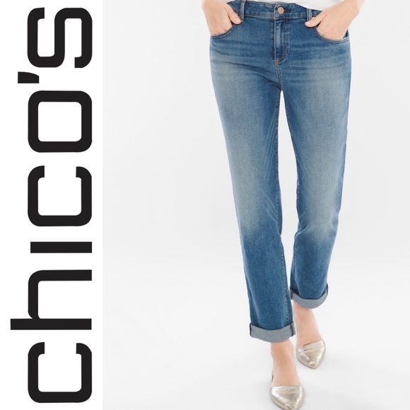 chico's platinum denim boyfriend jeans